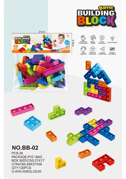 24 Adet Tarzı Pop It Fidget Oyuncakları Tetris Bulmaca Oyuncak Azaltma Oyuncakları Sıkılma - Pop It Itme Kabarcık Otistik Çocuklar Için Hediye (Yurt Dışından) fiyatları