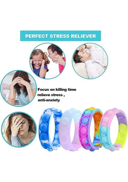Renk 01 Stili Parlak Patlama Balon Basit Dimple Oyuncak Titreşim Giderici Çocuklar Için Renkli Silikon Bileklik Anksiyete Duyusal Adhd - Başlığı (Yurt Dışından)