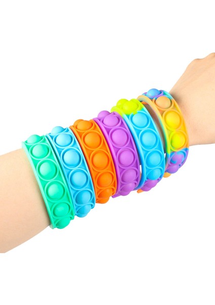 6 Şeker Altın Tarzı Pops Bubble Basit Dimple Oyuncak Fidget Giderici Renkli Silikon Bileklik Anksiyete Duyusal Çocuklar Için Hediye Oyun - Türkçe (Yurt Dışından) modelleri
