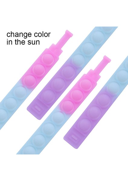 10 Güneş Renk Stilini Değiştir Pops Bubble Basit Dimple Oyuncak Fidget Giderici Renkli Silikon Bileklik Anksiyete Duyusal Çocuklar Için Hediye Oyun - Türkçe (Yurt Dışından)