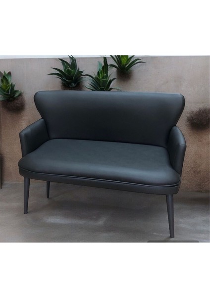 Siyah Renk Deri Metal Ayak Kollu Ofis Koltuk Takımı Büro Bekleme Koltuk Takımı indirimleri