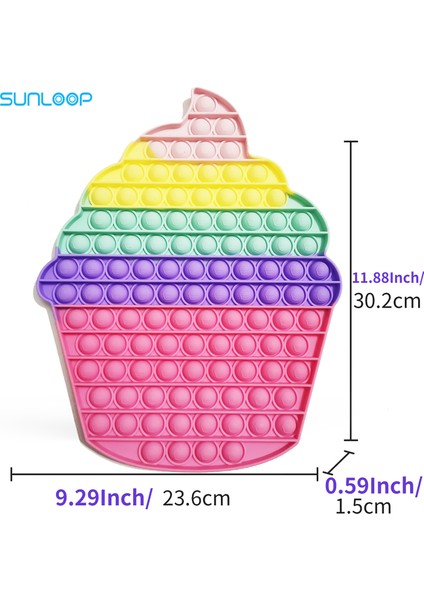 30 cm Tarzı Dondurma Eğlenceli Dev Xxl Fidgets Oyuncak Büyük Gökkuşağı Atı Patlatıcı Sadece Dimmer Pops Çanta Giderici Oyuncaklar Çocuklar Doğum Günü Hediyesi (Yurt Dışından)