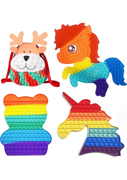 30 cm Tarzı Dondurma Eğlenceli Dev Xxl Fidgets Oyuncak Büyük Gökkuşağı Atı Patlatıcı Sadece Dimmer Pops Çanta Giderici Oyuncaklar Çocuklar Doğum Günü Hediyesi (Yurt Dışından)