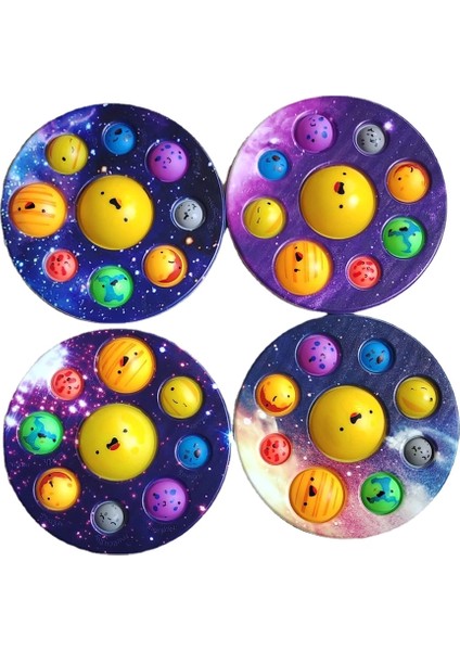 No.12 Tarzı Sekiz Gezegen Basit Dimple Pop Fidget Duyusal Oyuncak Anahtarlık Giderici Tahtası Anksiyete Fidget Oyuncak Çocuklar Için (Yurt Dışından)