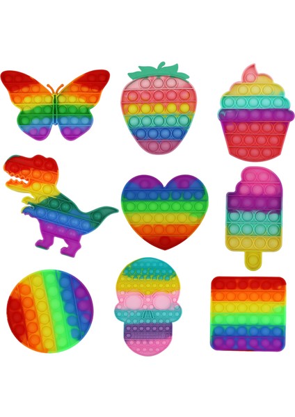 WJ45-4 Stili Dinozor Itme Kabarcık Duyusal Fidget Oyuncakları Gökkuşağı Oyuncakları Yetişkin Çocuk Ihtiyaçları Squishy Oyuncak - (Yurt Dışından)