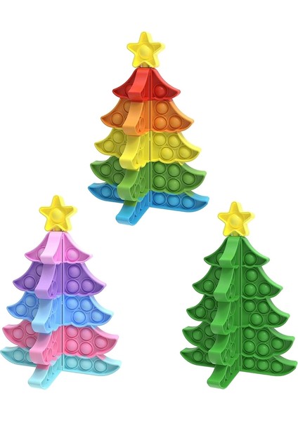 Mor Tarzı 3D Dikiş Yapılabilir Noel Ağacı Sıkma Oyuncağı Silikon Itme Kabarcık Sıkma Oyuncakları - Duyusal Oyuncaklar (Yurt Dışından)