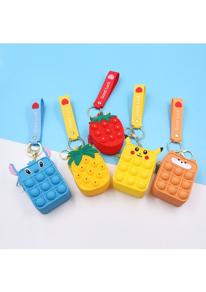 Kola Kupası-3 Tarzı Pokemon Pikachu Popits Sıkıştırıcı Oyuncak Anahtarlık Cüzdan Popet Itme Kabarcık Yetişkin Çocuk Silikon Anahtarlık Oyuncağı (Yurt Dışından)