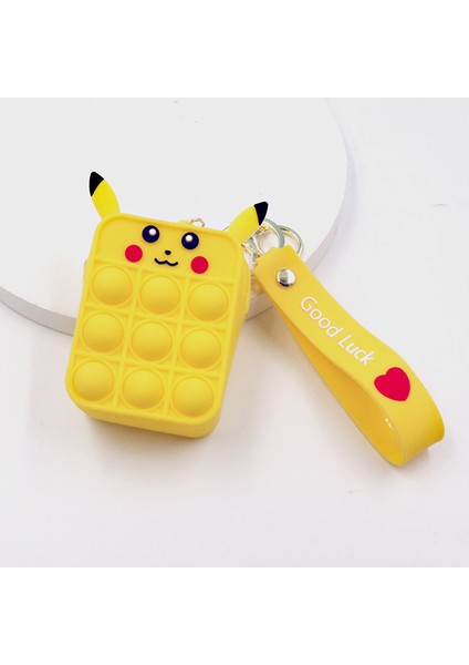 Kola Kupası-3 Tarzı Pokemon Pikachu Popits Sıkıştırıcı Oyuncak Anahtarlık Cüzdan Popet Itme Kabarcık Yetişkin Çocuk Silikon Anahtarlık Oyuncağı (Yurt Dışından)