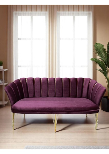 3'lü Bordo Kumaş Gümüş Metal Ayak - Balkon Ofis Bekleme Çay Seti Koltuk Takımı modelleri