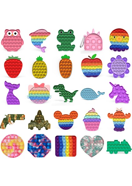 MS-0068 Stili Pokemon Gökkurabiye Popıts Kabarcık Fidget Oyuncakları Giderici Yetişkinler Çocuklar Masa Sensörü Depresyon Dikkat Eksikliği Hiperaktivite Oyuncağı (Yurt Dışından)