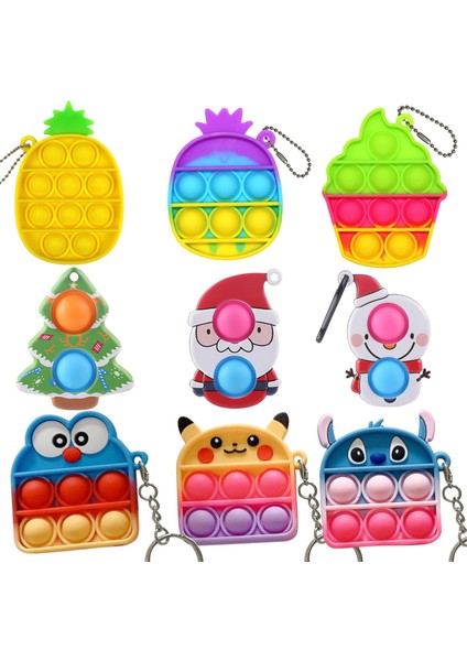 No.65 Tarzı Mini Pops Fidget Oyuncak Basit Dimple Anahtarlık Kaygı Duygusal Sıkıştırma Kabarcık Kadın Çocuk Için (Yurt Dışından)