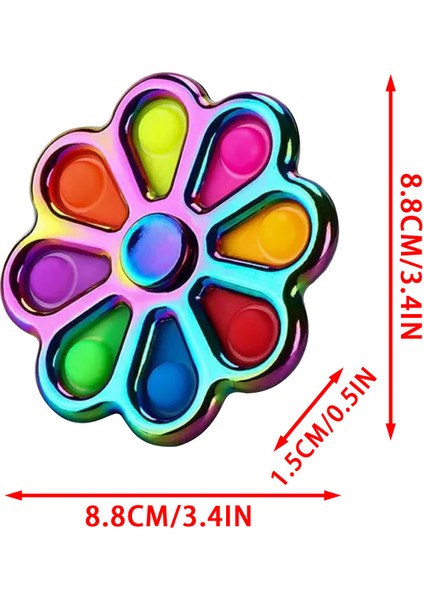 Yeşil ve Turuncu Tarzı Popits El Edc Parmak Er Fidget Metal Gökkuşağı Spiner - Oyuncak - Parmak Erleri Için Tasarlanmıştır. (Yurt Dışından)