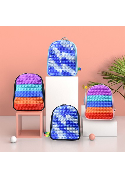 D Stili Yeni Sırt Çantası Pop Silikon Itme Kabarcıklı Sırt Çantası Öğrenci Çantası I Gider Pop Erkek Kız Sırt Çantası Çocuklar Fidget Oyuncakları (Yurt Dışından)