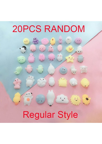 20 Adet Düzenli Stil Çocuklar Için Parti Hediyeleri Mini Giderici Oyuncaklar Yumuşak Mochi Hayvan Squishy Oyuncaklar (Yurt Dışından)
