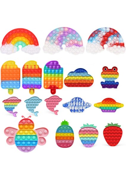 Bulut 2 Stili Patlat Baskı Fidget Duyusal Oyuncak Patlat Baskı Fidget Oyuncak Beyin Eğitimi Giderici Sıkma Oyuncakları (Yurt Dışından)