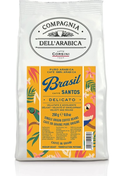 Brezilya Santos %100 Arabica Çekirdek Kahve 250 gr