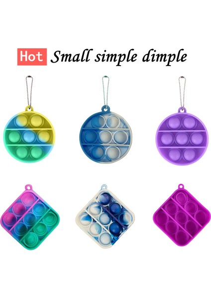 P Stili Figet Simple Dimple Oyuncakları Simpel Dimpel Eğitici Fidget Oyuncaklar Çocuklar Mini Dimples Anahtarlık Kontrolcü Fidgetler - Tahtası (Yurt Dışından)