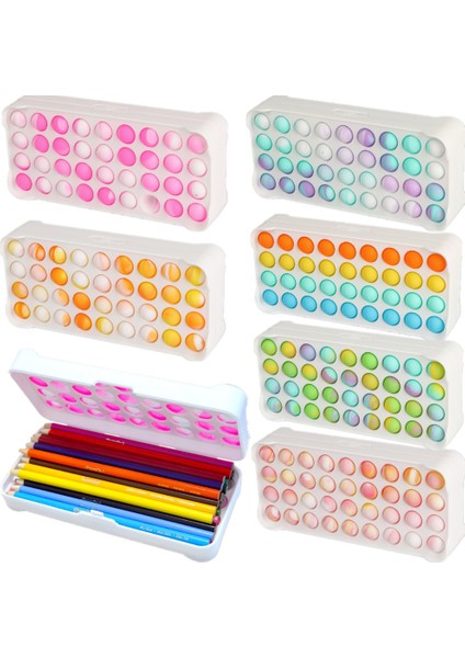 No.8 Stili Büyük Popit Kalem Kutusu Basit Duyusal Silikon Kabarcık Kırtasiye Saklama Çantası Çocuklar Için Giderici Pop It Dikkat Odağı Oyuncak (Yurt Dışından)