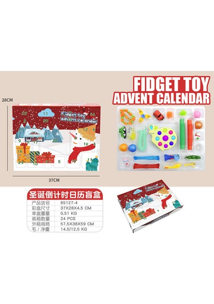 85127-4 Stili 24 Fidget Oyuncak Setleri Advent Takvimi Kutusu Yavaş Yükselen Sıkıştırılabilir Sıkıştırılabilir Çocuk Hediye Erkekler Için (Yurt Dışından)