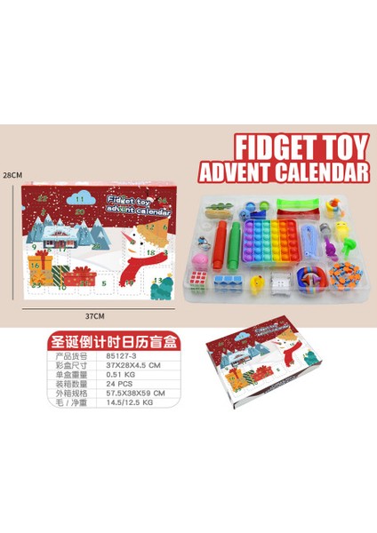 85127-3 Stili 24 Fidget Oyuncak Setleri Advent Takvimi Kutusu Yavaş Yükselen Sıkıştırılabilir Sıkıştırılabilir Çocuk Hediye Erkekler Için (Yurt Dışından)