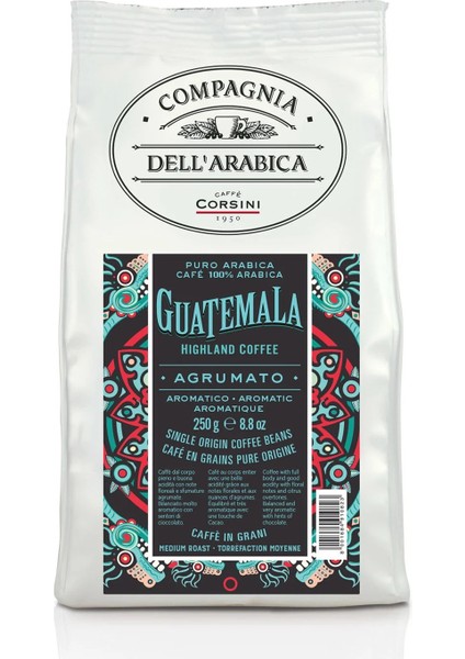 Guatemala %100 Arabica Çekirdek Kahve 250 gr