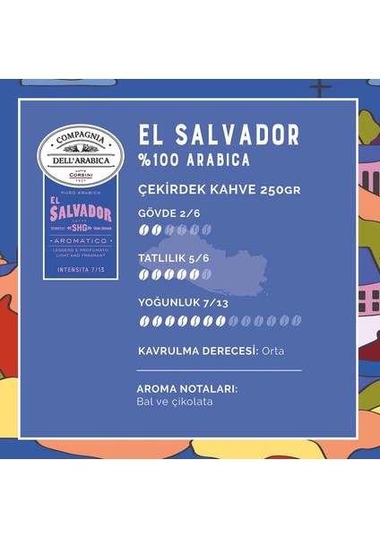 El Salvador %100 Arabica Çekirdek Kahve 250 gr modelleri