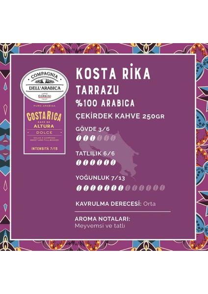 Kosta Rika Altura %100 Arabica Çekirdek Kahve 250GR modelleri