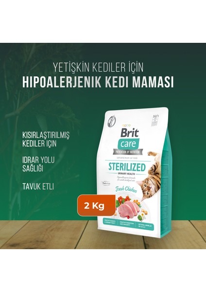 Tahılsız Sterilised Urinary Tavuklu Kedi Maması 2kg