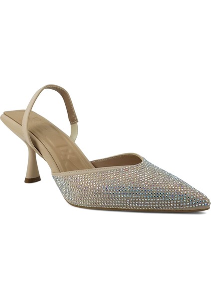 208 25YA Kadın Abiye Ayakkabı Bej