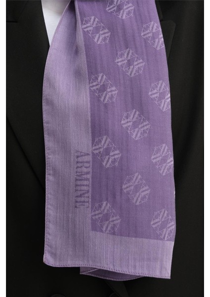 Tensel İpek Minimal Monogram Desen Şal 3298