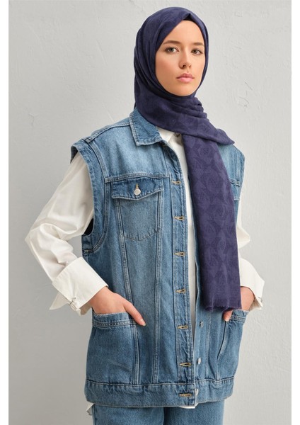 Tensel Yün Monogram Desen Şal 17