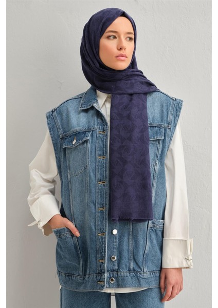 Tensel Yün Monogram Desen Şal 17