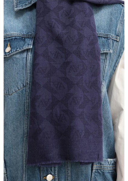 Tensel Yün Monogram Desen Şal 17