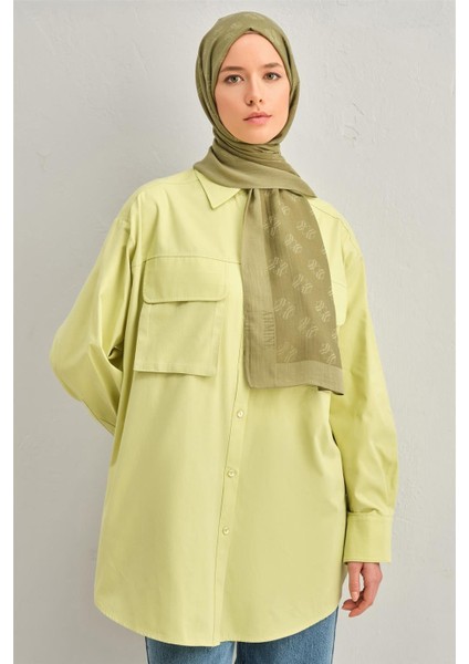 Tensel İpek Minimal Monogram Desen Şal 3297