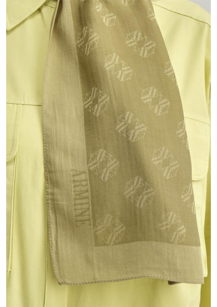 Tensel İpek Minimal Monogram Desen Şal 3297