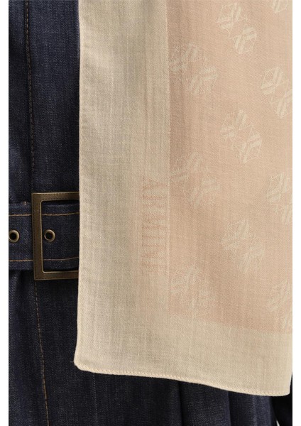 Tensel İpek Minimal Monogram Desen Şal 32102