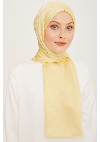 Trend Jan Jan Sarı Monogram Desenli Jakar Şal 6 - 22041
