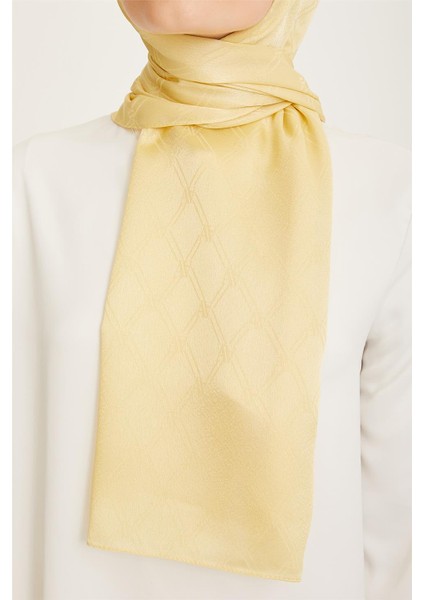 Trend Jan Jan Sarı Monogram Desenli Jakar Şal 6 - 22041 fiyatları