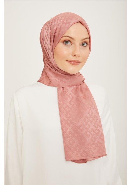 Trend Jan Jan Gül Kurusu Geometrik Desen Jakar Şal 5 - 21030