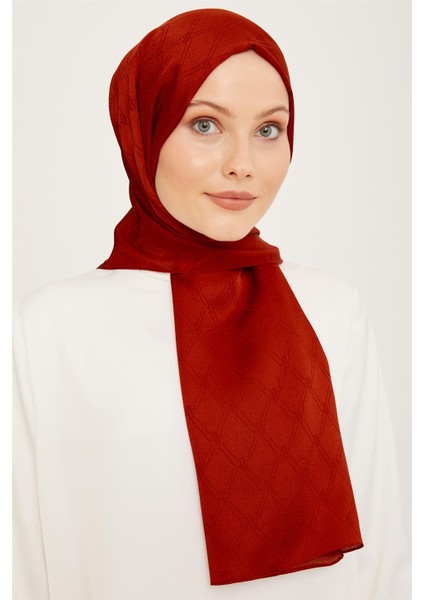 Trend Jan Jan Bordo Monogram Desenli Jakar Şal 6 - 21098