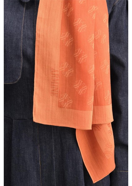 Tensel İpek Minimal Monogram Desen Şal 32106