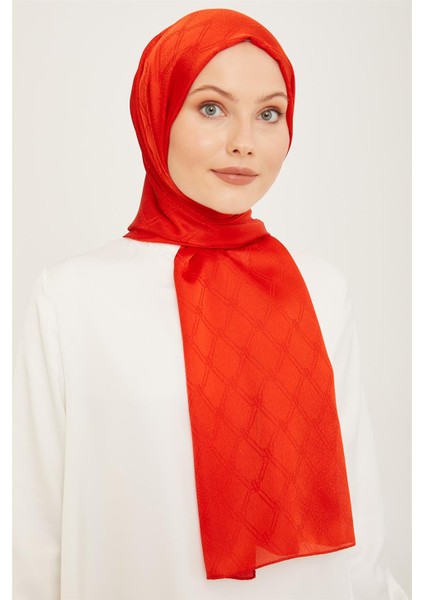 Trend Jan Jan Turuncu Monogram Desenli Jakar Şal 6 - 21219