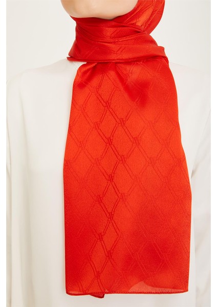 Trend Jan Jan Turuncu Monogram Desenli Jakar Şal 6 - 21219 fiyatları