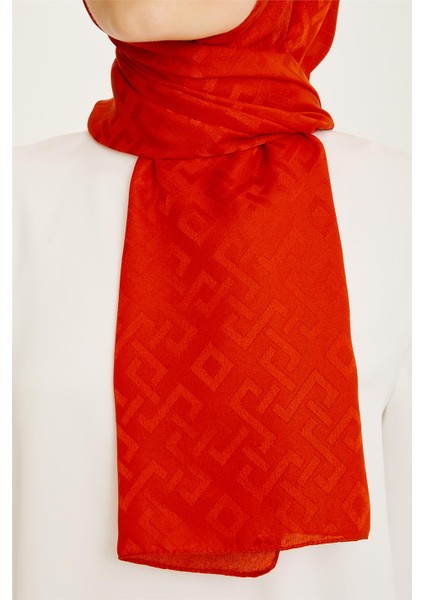 Trend Jan Jan Turuncu Geometrik Desen Jakar Şal 5 - 21219 fiyatları