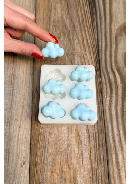 Bubble Bulut Mini Altılı Silikon Mum Kalıbı