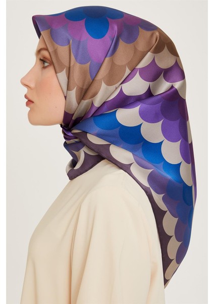 Geometrik Desenli Sura Saf İpek Eşarp 9212D 06 modelleri
