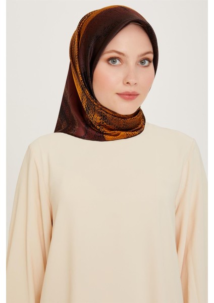 Soyut Desenli Sura Saf İpek Eşarp 9236D 50