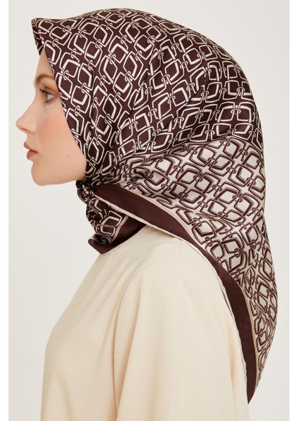 Klasik Desenli Sura Saf İpek Eşarp 9248D 80 83