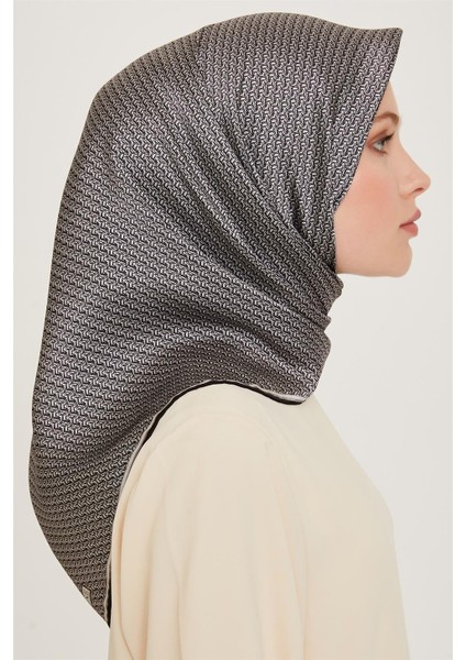 Klasik Desenli Twill Saf İpek Eşarp 9250D 01