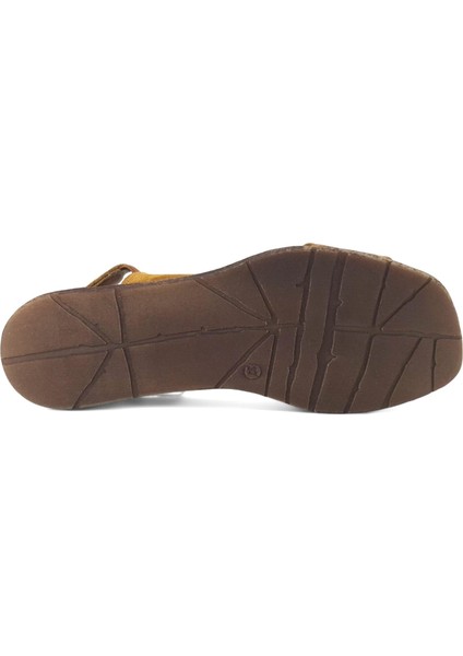 706 25YS Kadın Günlük Sandalet Taba Süet